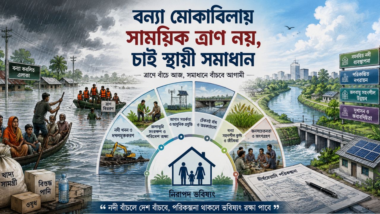 বন্যা মোকাবিলায় চাই স্থায়ী সমাধান 