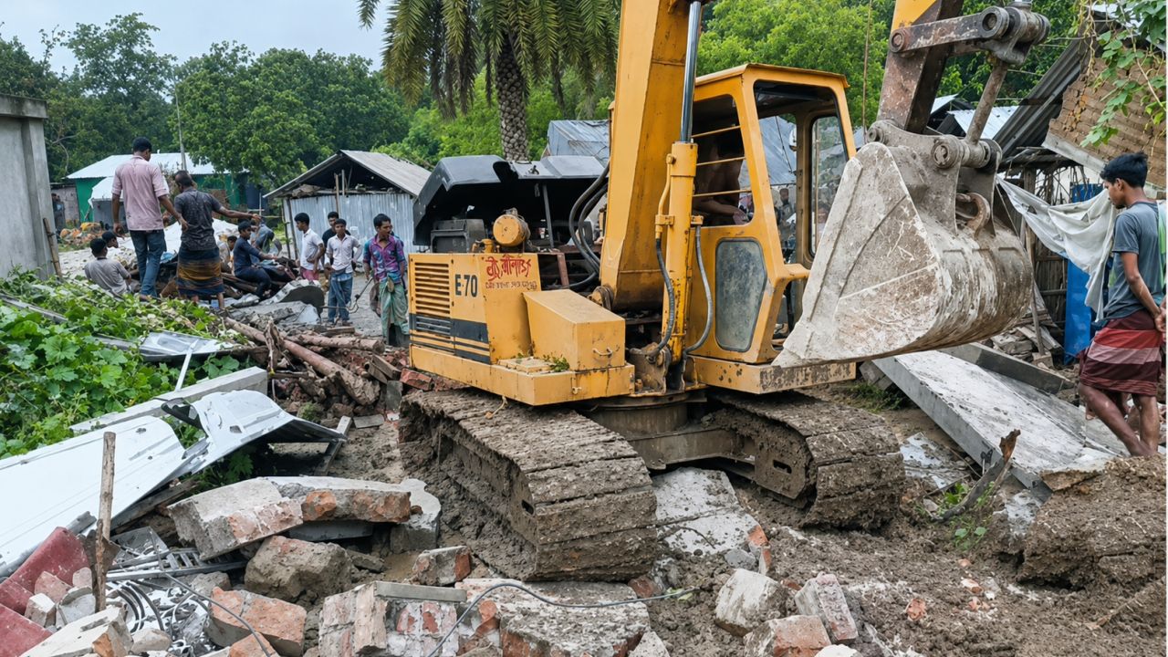 চুয়াডাঙ্গায় জামাইয়ের ঘরবাড়ি ভেঙে গুড়িয়ে দিলেন শশুর