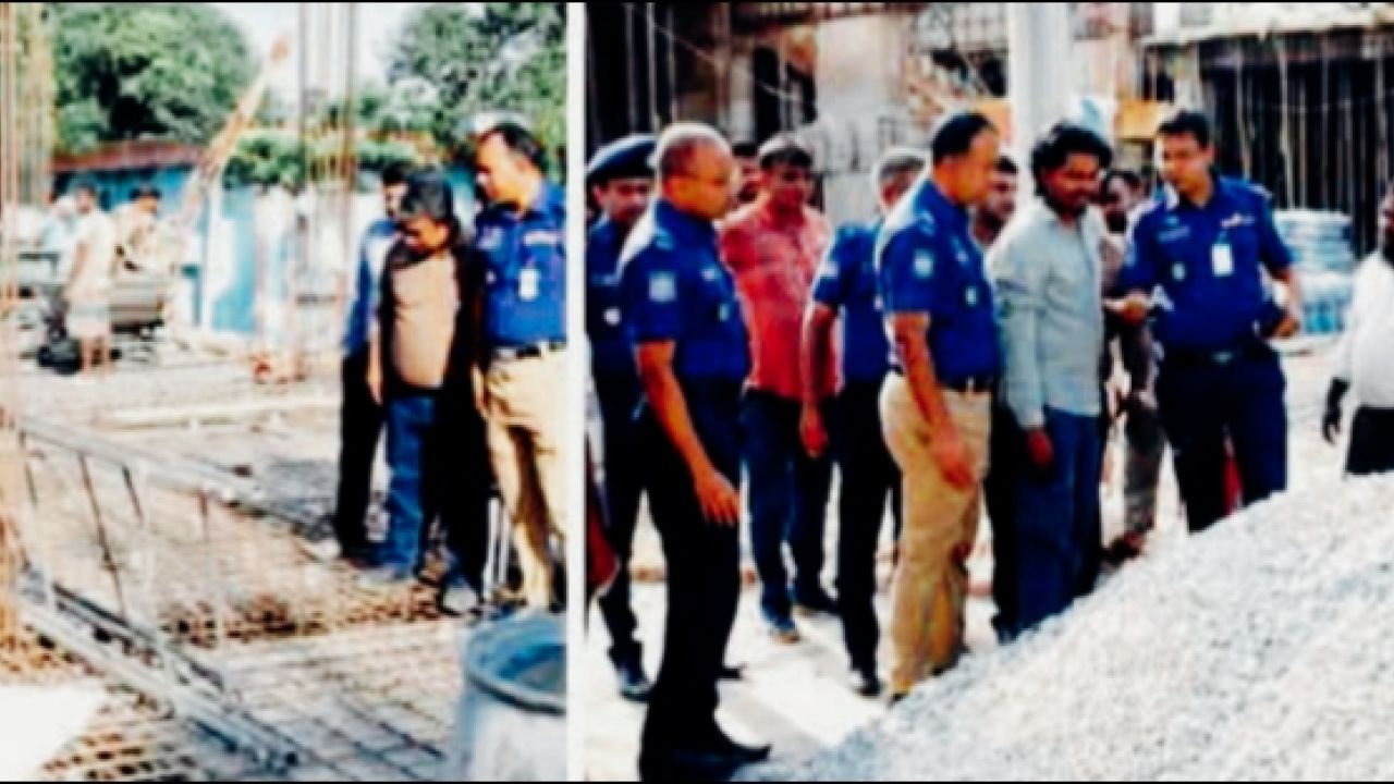 চিরিরবন্দর থানার নতুন ভবন নির্মাণকাজ পরিদর্শনে পুলিশ সুপার 