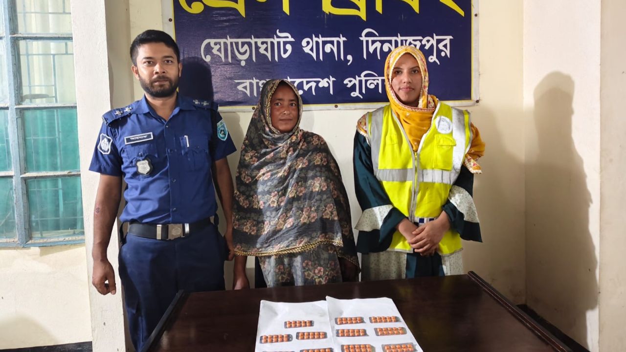 ১১০ পিস ট্যাপেন্টাডলসহ ঘোড়াঘাটে নারী আটক 