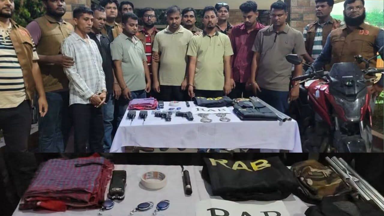 চাকরিচ্যুত ২ সেনা সদস্যসহ মুন্সিগঞ্জের শ্রীনগরে ৭ ডাকাত গ্রেপ্তার