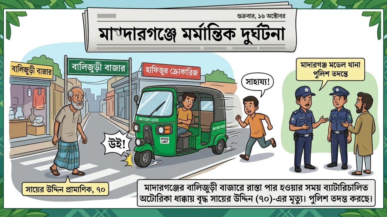 অটোরিকশার ধাক্কায় মাদারগঞ্জে বৃদ্ধের মৃ/ত্যু 